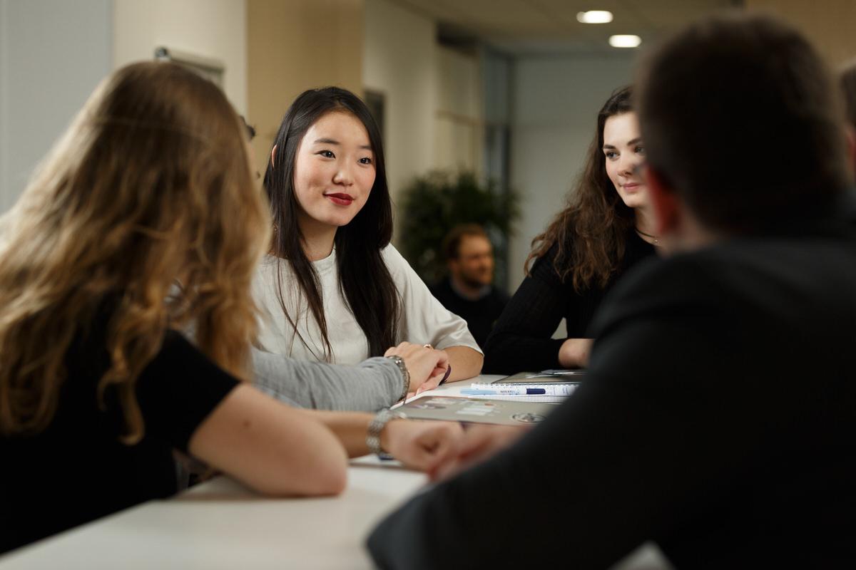 students discussing