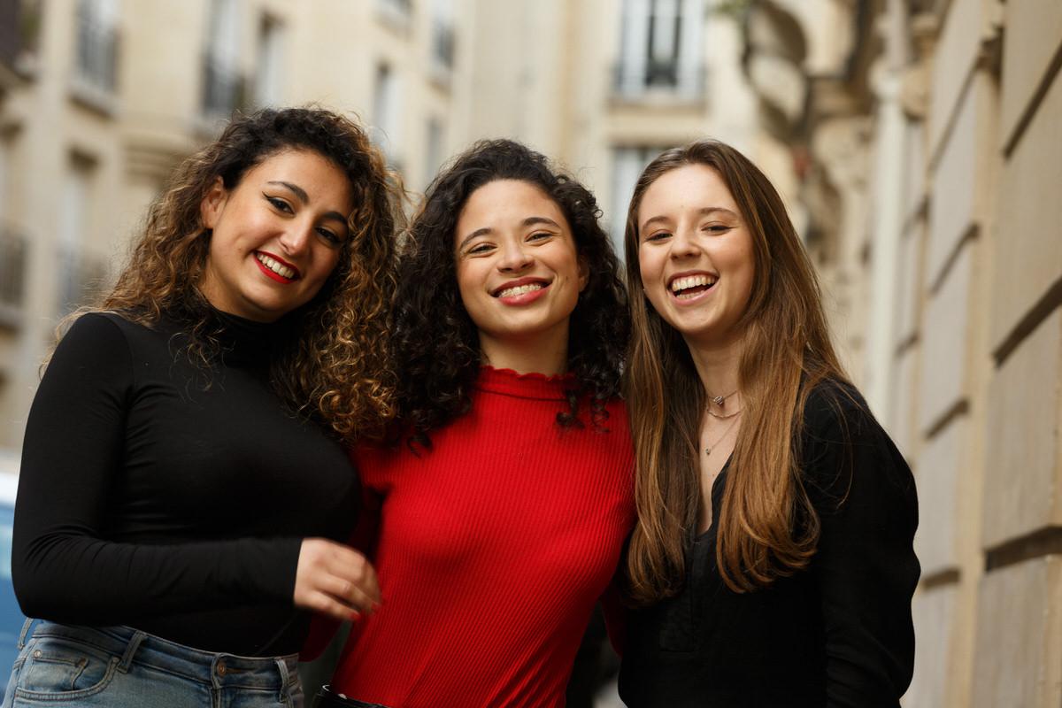 students in the street